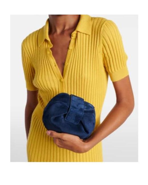 Gabriela Hearst Blue Soft Demi Mini Suede Clutch
