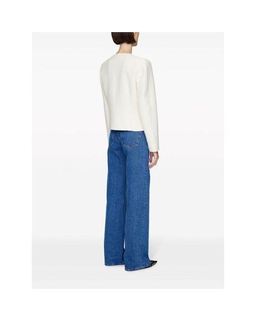 Anine Bing White Anitta V-Neck Cardigan
