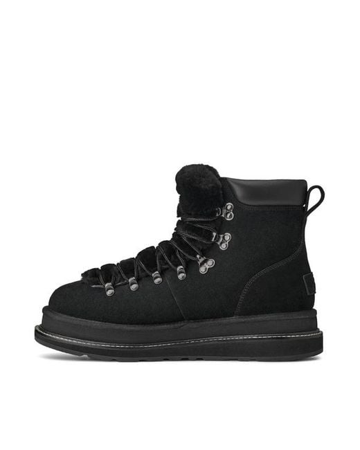 Ugg Black Leather-Trimmed Shearling Ankle Boots for men