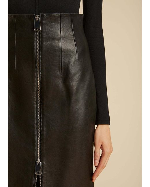 Khaite Black Ruddy Zipped Midi Skirt