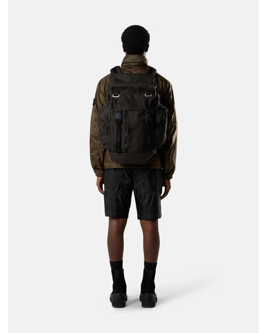 Stone Island Black Logo Patch Backpack for men