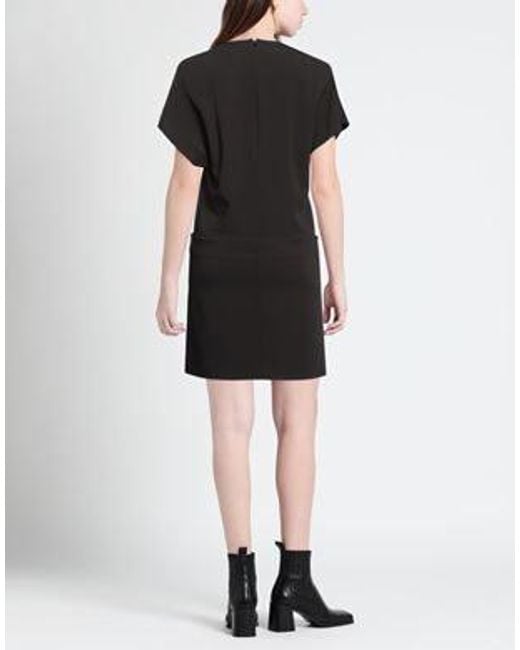 Sportmax Black Fashion Solid Short-Sleeve Dress