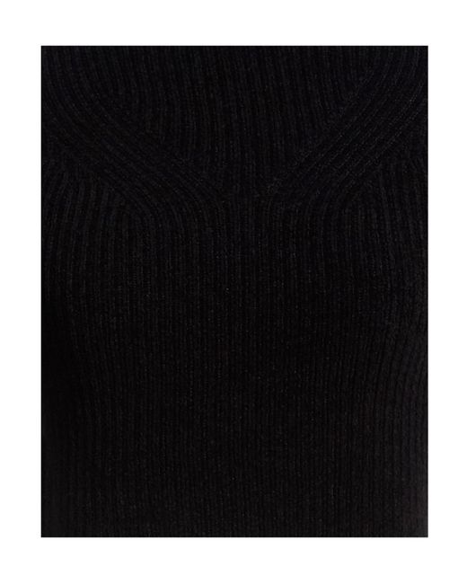 Jacquemus Black Solid Color Polo Necks