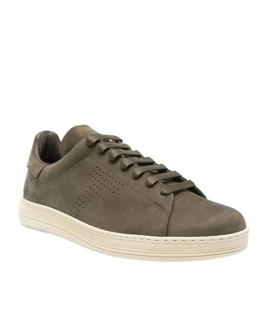 Tom Ford Green Round Toe Sneakers for men