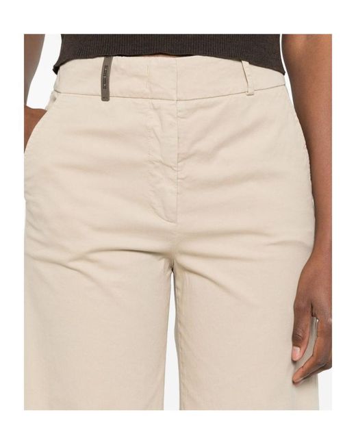 Peserico White Straight Trousers