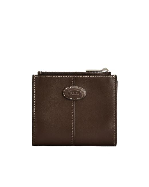 Tod's Brown Zipper Wallet for men