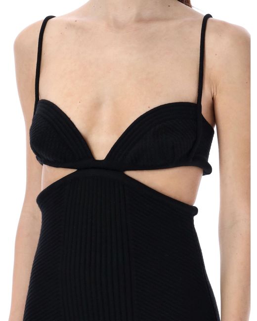 Off-White c/o Virgil Abloh Black Cut-Out Detailed Sleeveless Mini Dress