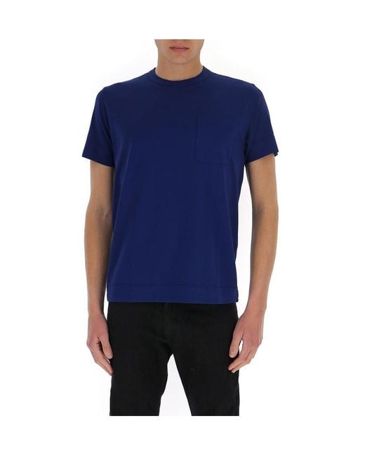 Original Vintage Style Blue Round-Necked T-Shirt for men