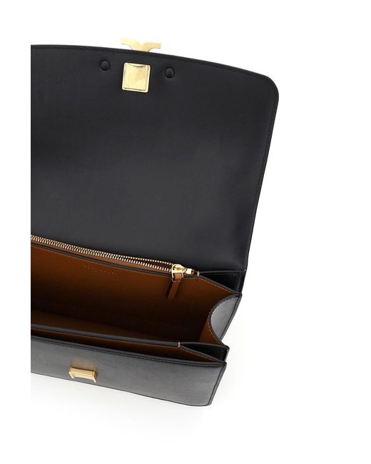 Tory Burch Black Eleanor Logo Plaque Shoulder Bag