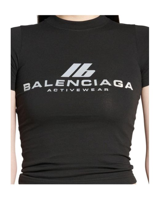 Balenciaga Black Activewear Fitted T-Shirt