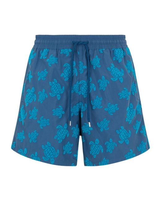 Vilebrequin Blue Moorea Turtle Print Swim Shorts for men