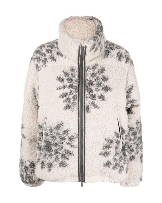 Brunello Cucinelli White Two-Tone Padded Jacket