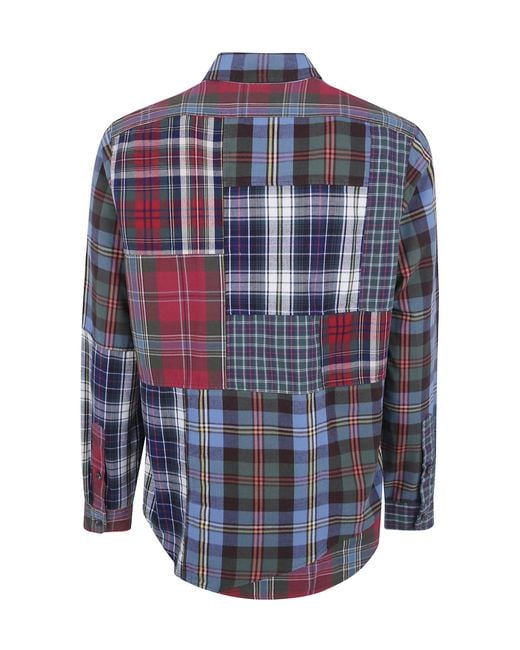 Polo Ralph Lauren Blue Acne Studios Classic Fit Patchwork Plaid Oxford Shirt for men