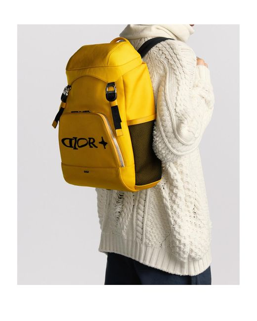 Dior Yellow And Lewis Hamilton 8 Backpack With Flap for men