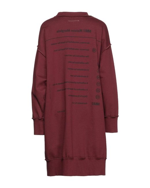 MM6 by Maison Margiela Red Long-Sleeve Printed T-Shirt Dress