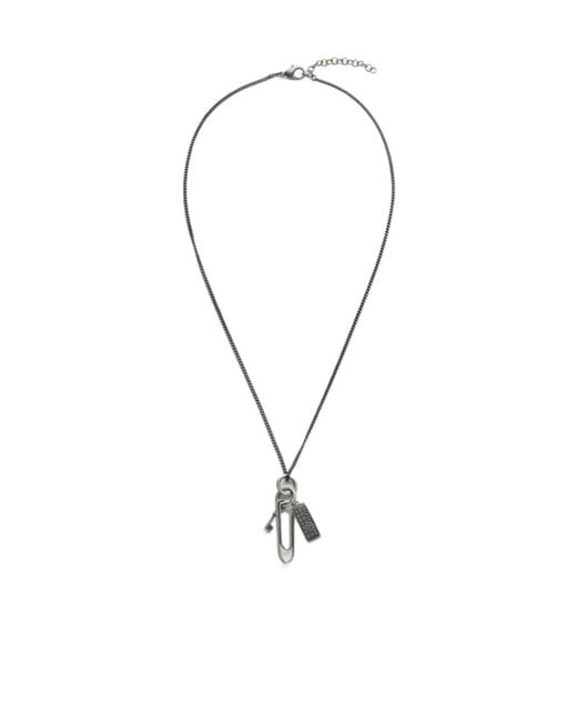 MM6 by Maison Margiela White Graffetta Charm Necklace