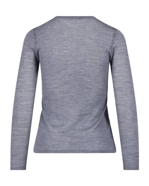 Aspesi Gray Lightweight Crew-Neck Knit Top