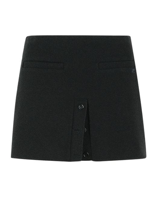 Courreges Black Courrèges Buttoned Tweed Mini Skirt