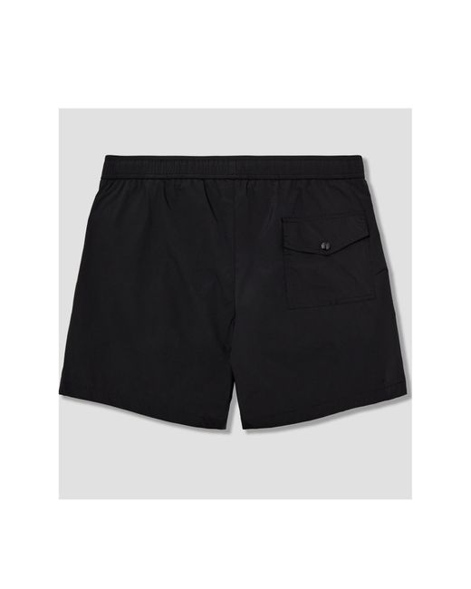 Moncler Black Logo-Embroidered Swim Shorts for men