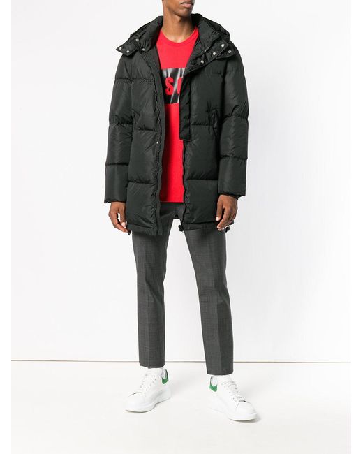 MSGM Black Logo Printed Down Jacket for men