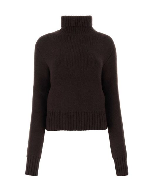 Khaite Black Jovie Turtleneck Cropped Jumper