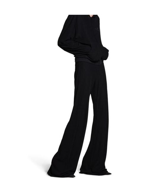 Balenciaga Black Bb Garderobe Artwork Embroidered Elastic Waist Pants