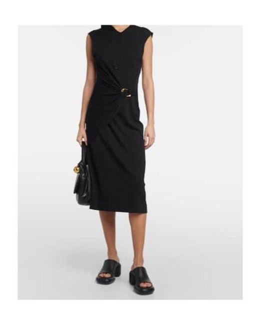 Jil Sander Black Virgin Wool Midi Dress