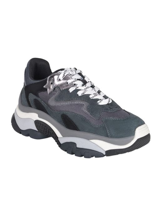 Ash Blue Round-Toe Sneakers