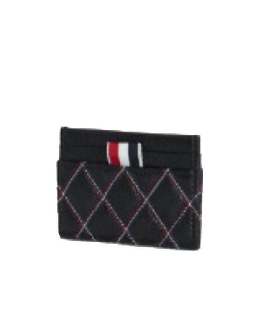 Thom Browne Black Quilted-Effect Cardholder for men