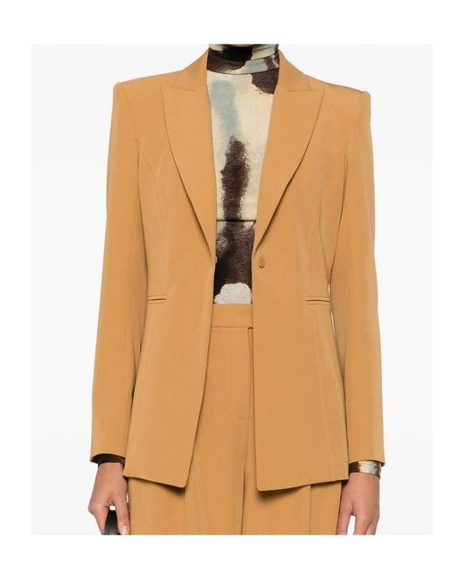 Patrizia Pepe Natural Peak-Lapel Blazer
