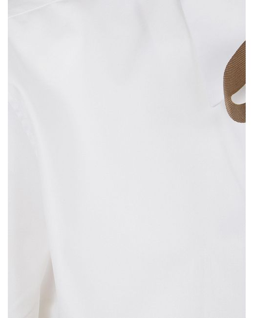Herno White Scarf Detail Short-Sleeve Shirt