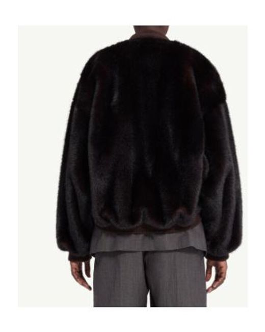 MM6 by Maison Margiela Black Furry Bomber Jacket