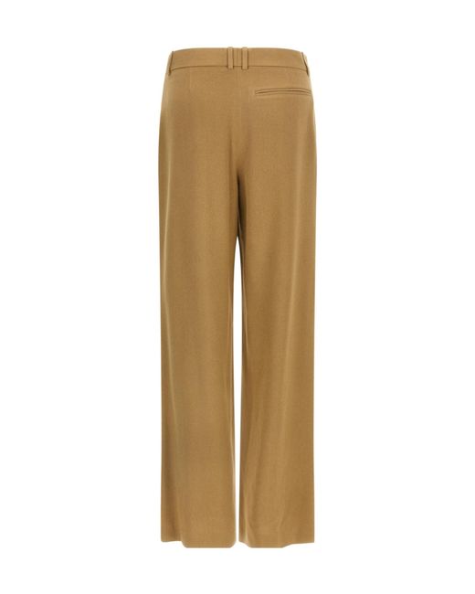 The Row Natural Dender Pleated Wide Trousers