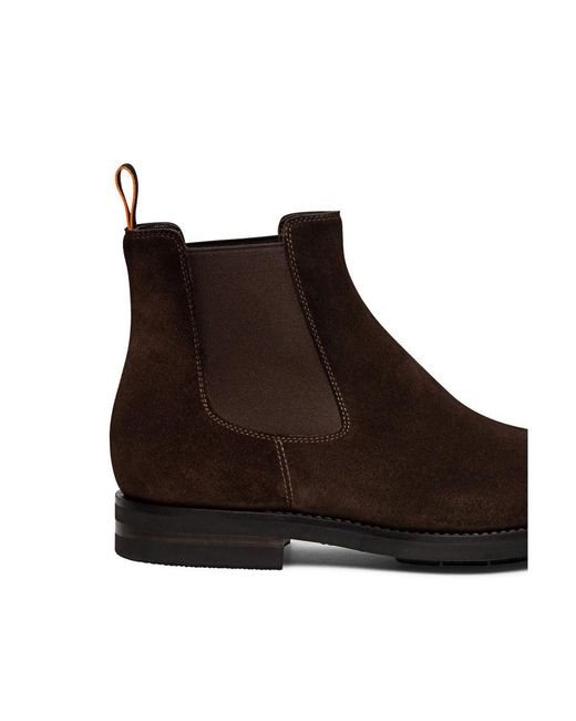 Santoni Brown Enver Chelsea Boots for men