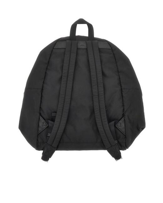 A.P.C. Black Logo Printed Backpack for men