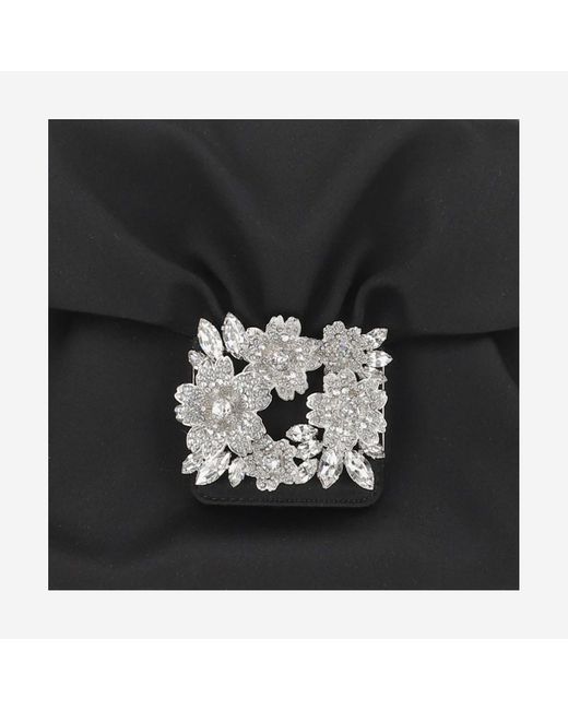 Roger Vivier Black Embellished Draped Clutch Bag