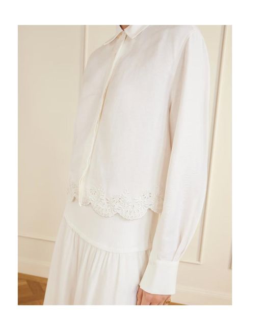 Jonathan Simkhai White Long Sleeve Shirt