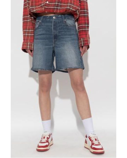 Rag & Bone Blue Miramar Kaia Printed Denim Shorts