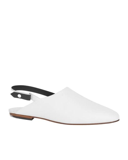 KENZO White Slingback Flat Shoes