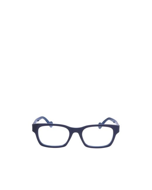 Moncler White Eyewear Rectangular Frame Glasses for men