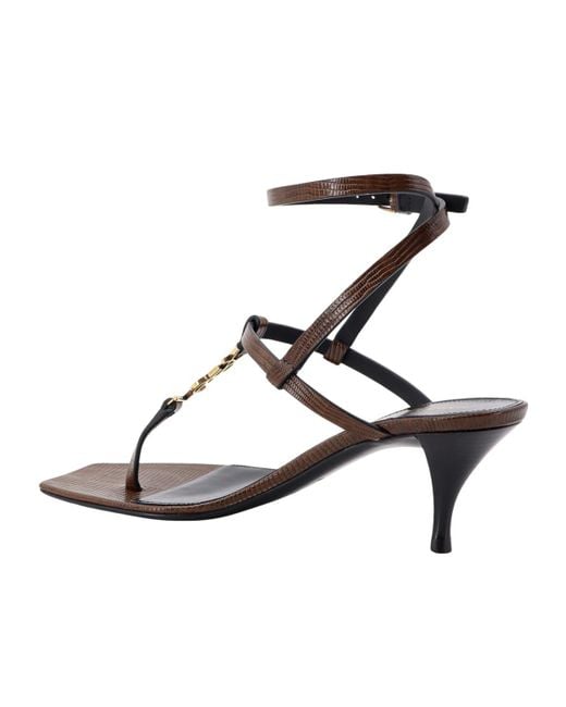Saint Laurent White Cassandra Open Toe Sandals