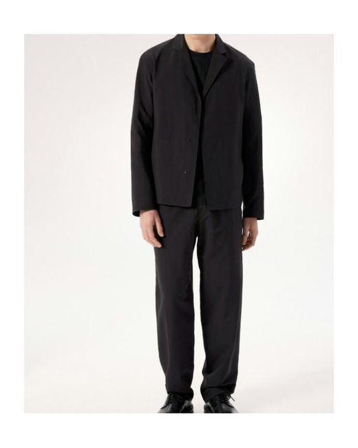 Veilance Black Notched-Lapels Blazer for men