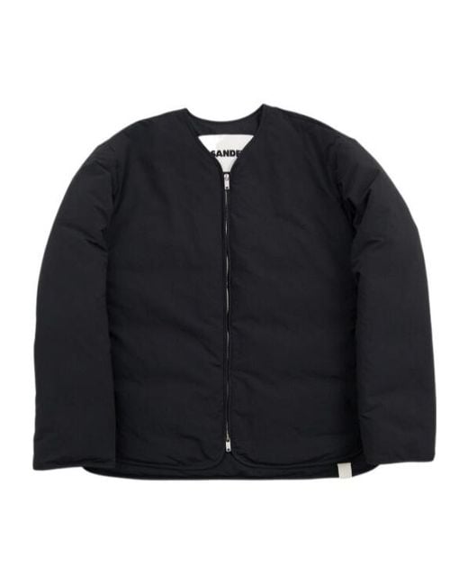 Jil Sander Black Curved Hem Down Jacket