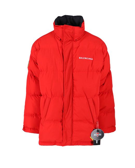 Balenciaga Blue Logo Reversible Down Jacket for men