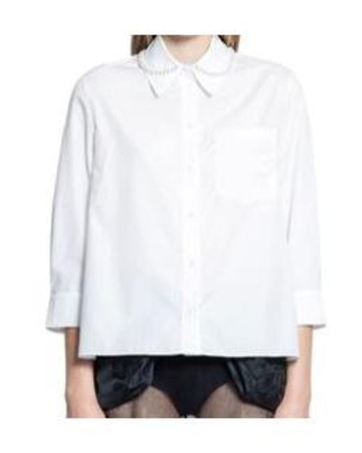 Simone Rocha White Long Sleeve Shirt
