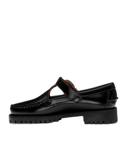 Sebago Black Aurora Lug Flat Shoes
