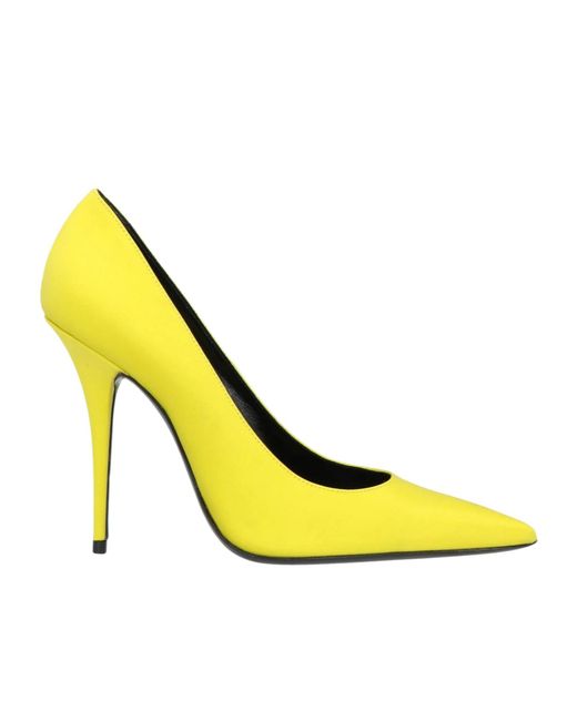 Saint Laurent Yellow Satin High Heels