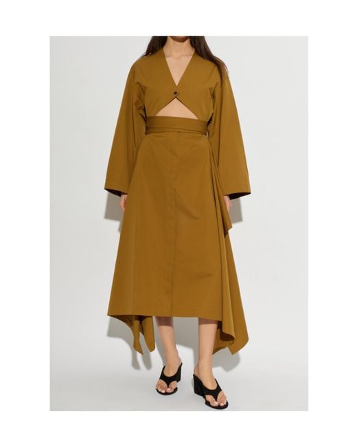 Alaïa Yellow Alaïa Poplin Trench Dress