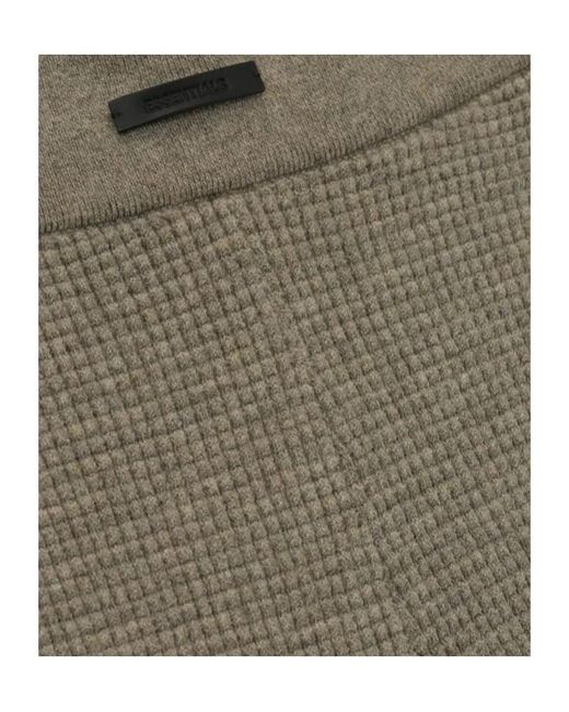 Fear Of God Gray Logo Patch Ribbed Shorts