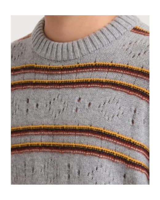 Marni Gray Openwork Knit Jumper for men